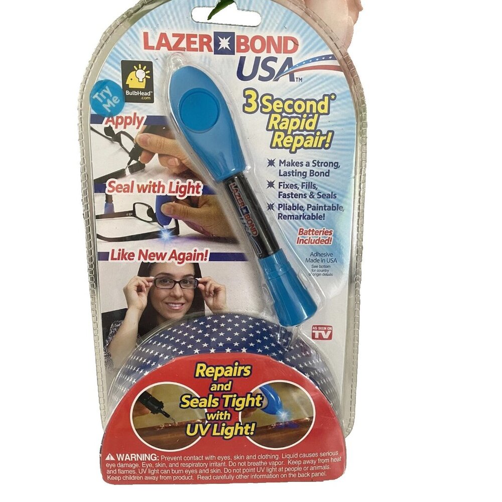 Lazer Bond 3 Second Rapid Repair Fix-UV Light As Seen On TV Plastic Weld